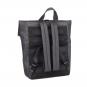 Leonhard Heyden Den Haag Leder-Rucksack Rolltop Grau