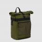 Piquadro Arne Bike Rolltop-Rucksack 15,6" Laptopfach und mit LED-Licht Militärgrün