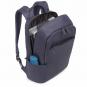 Piquadro Black Square Laptop-Rucksack 14" aus Leder oceanblau