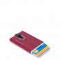 Piquadro Blue Square Kreditkartenetui mit Schiebesystem und RFID-Blocker Rot