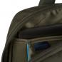Piquadro Macbeth Kleiner Laptoprucksack aus Leder und recyceltem Olivgrün