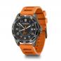 Victorinox FieldForce Sport GMT Herrenuhr gun metal bezel, black dial, orange rubber strap