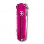 Victorinox Kleines Taschenmesser Nail Clip 580, 8 Funktionen Pink Transparent