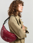 Wouf Quilted Collection Crossbody Bag -Glossy Burgundy