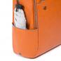 Piquadro Blue Square Special Kleiner Rucksack aus fluoreszierendem Leder Orange