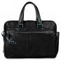 Piquadro Blue Square Erweiterbare Kurzgriff-Laptoptasche 15" mit iPad-Fach Schwarz