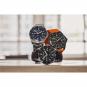 Victorinox FieldForce Sport GMT Herrenuhr gun metal bezel, black dial, orange rubber strap