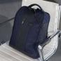 Piquadro Brief 2 Laptoprucksack 15,6" aus rezykliertem Stoff mit iPad Blau