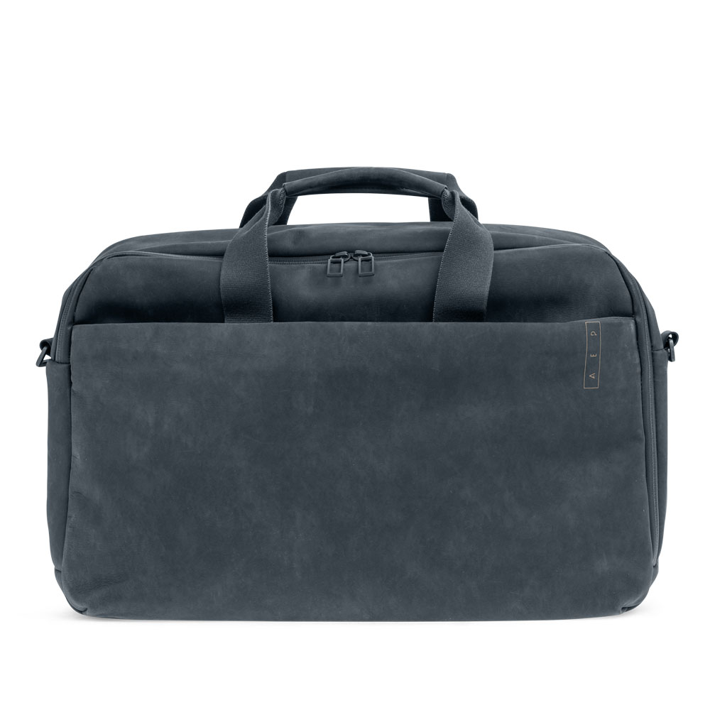 A E P Workbag *Sleek* Leather Business Work Bag mit Laptopfach Slate Grey