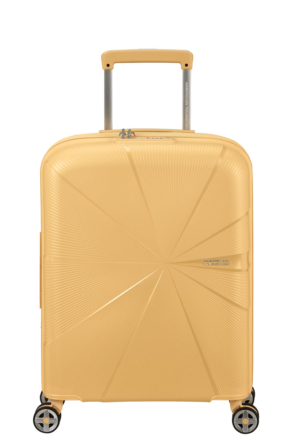 American Tourister StarVibe Handgepäck Trolley 55cm mit 4 Rollen, Erweiterbar + GRATIS HOTELGUTSCHEIN Metallic Banana