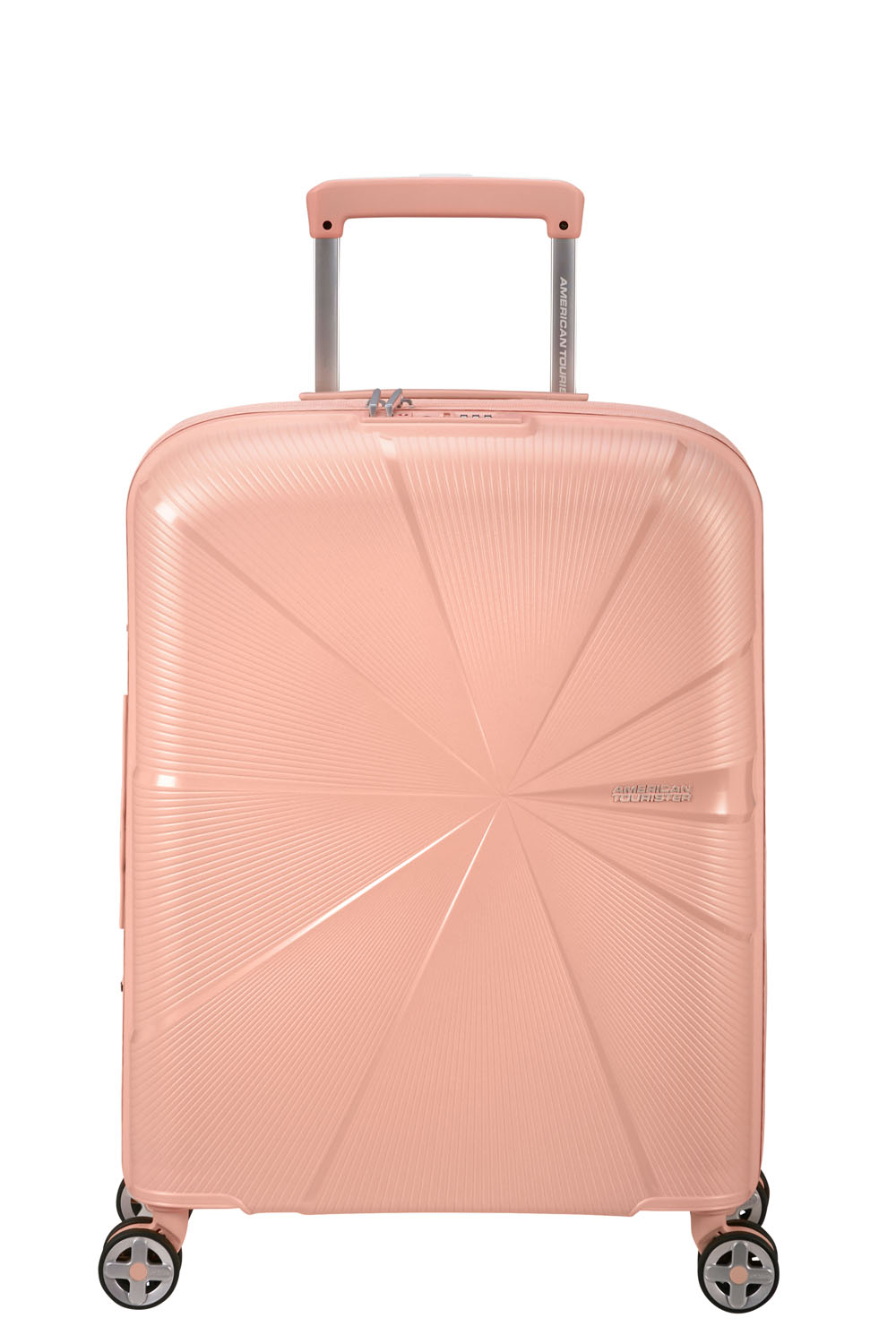 American Tourister StarVibe Handgepäck Trolley 55cm mit 4 Rollen, Erweiterbar + GRATIS HOTELGUTSCHEIN Metallic Peach