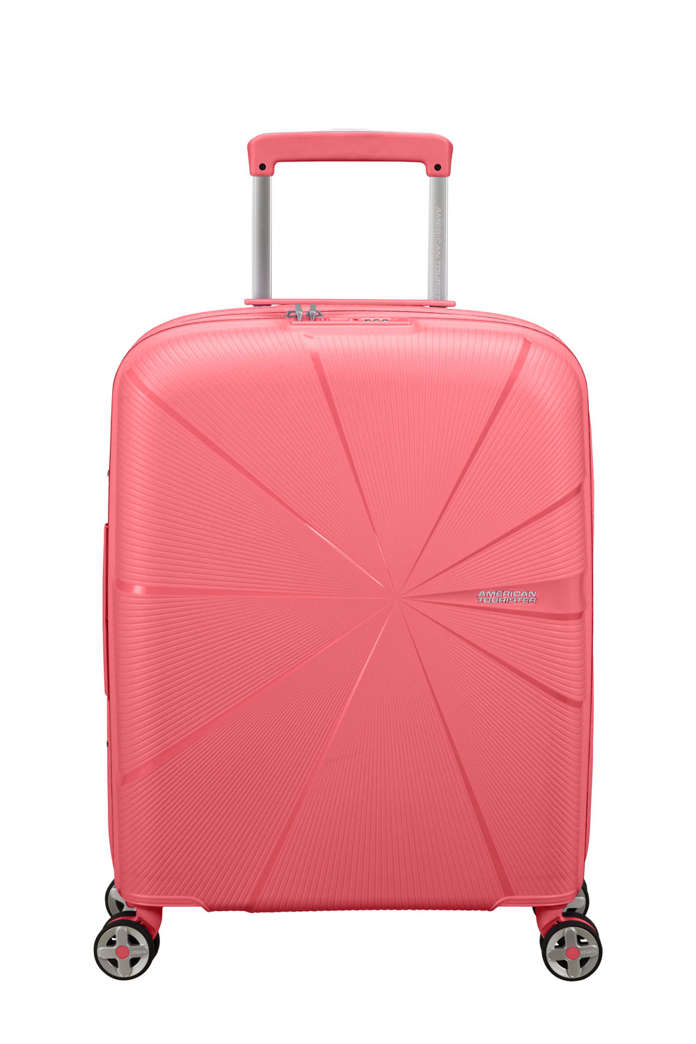American Tourister StarVibe Handgepäck Trolley 55cm mit 4 Rollen, Erweiterbar + GRATIS HOTELGUTSCHEIN Sun Kissed Coral