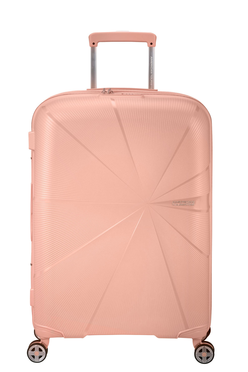 American Tourister StarVibe Trolley 67cm mit 4 Rollen, Erweiterbar + GRATIS HOTELGUTSCHEIN Metallic Peach