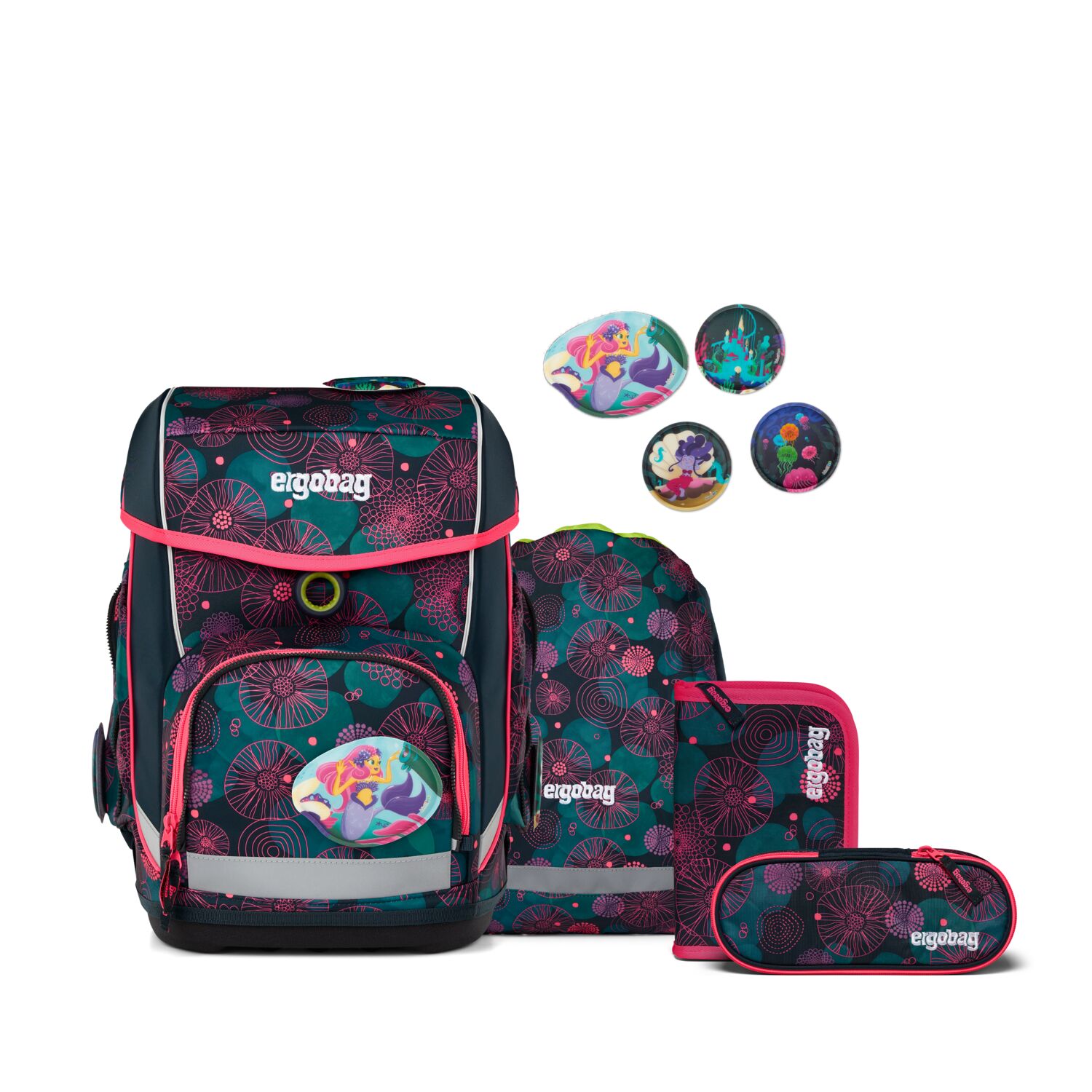 Thumbnail - ergobag cubo 5-teiliges Schulrucksack-Set 2025 KorallBär