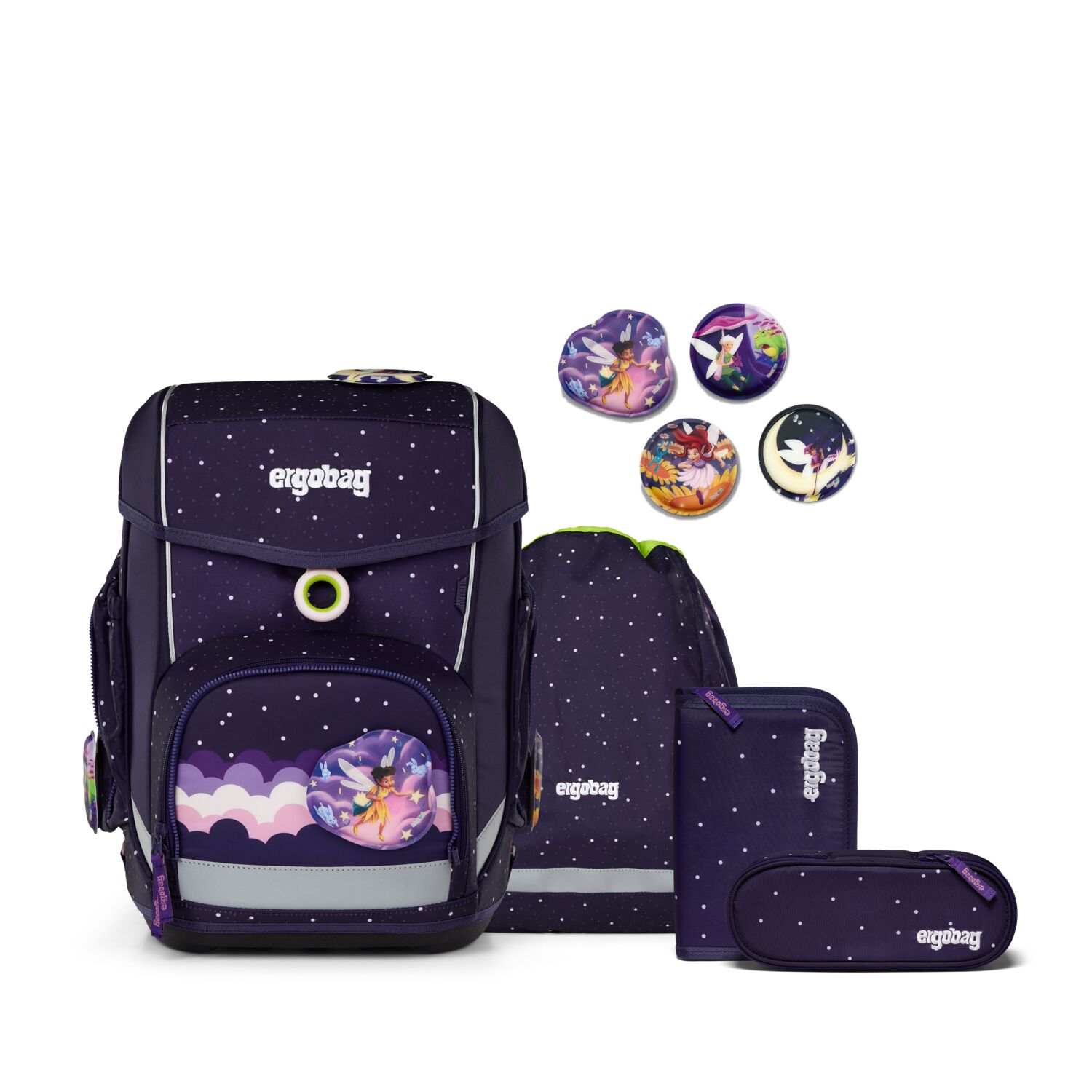 ergobag cubo 5-teiliges Schulrucksack-Set 2025 SternguckBär