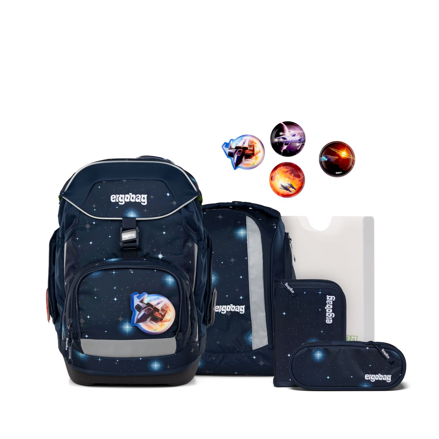 ergobag pack GALAXY GLOW 6-teiliges Schulrucksack-Set 2025 KoBärnikus