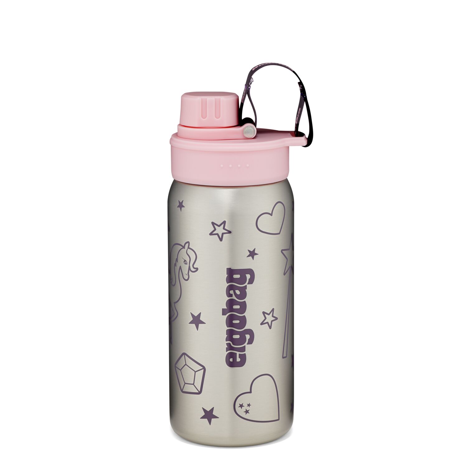 ergobag Schulzubehör Edelstahl Trinkflasche 500ml -2024 Rosa