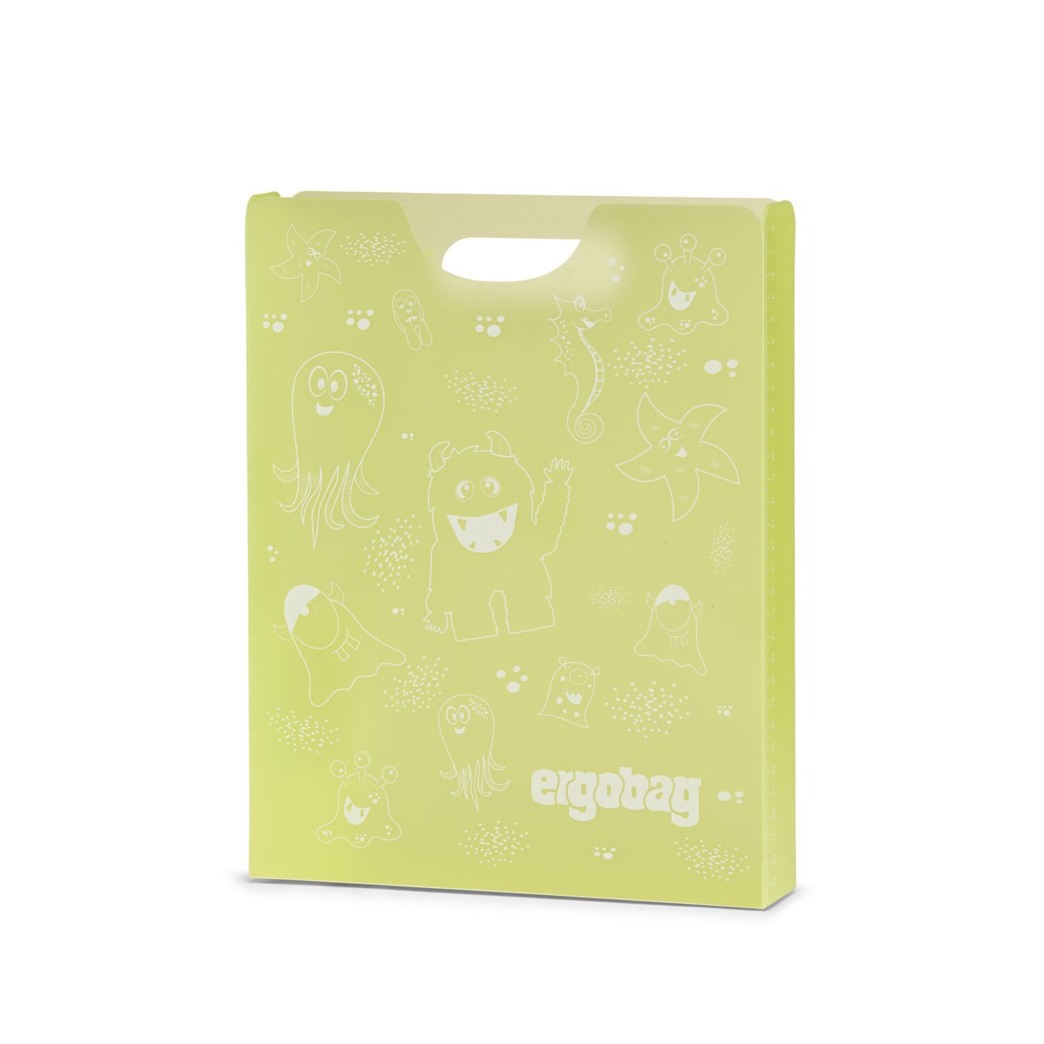 ergobag Schulzubehör Heftebox inkl. Griff Monster Gelb