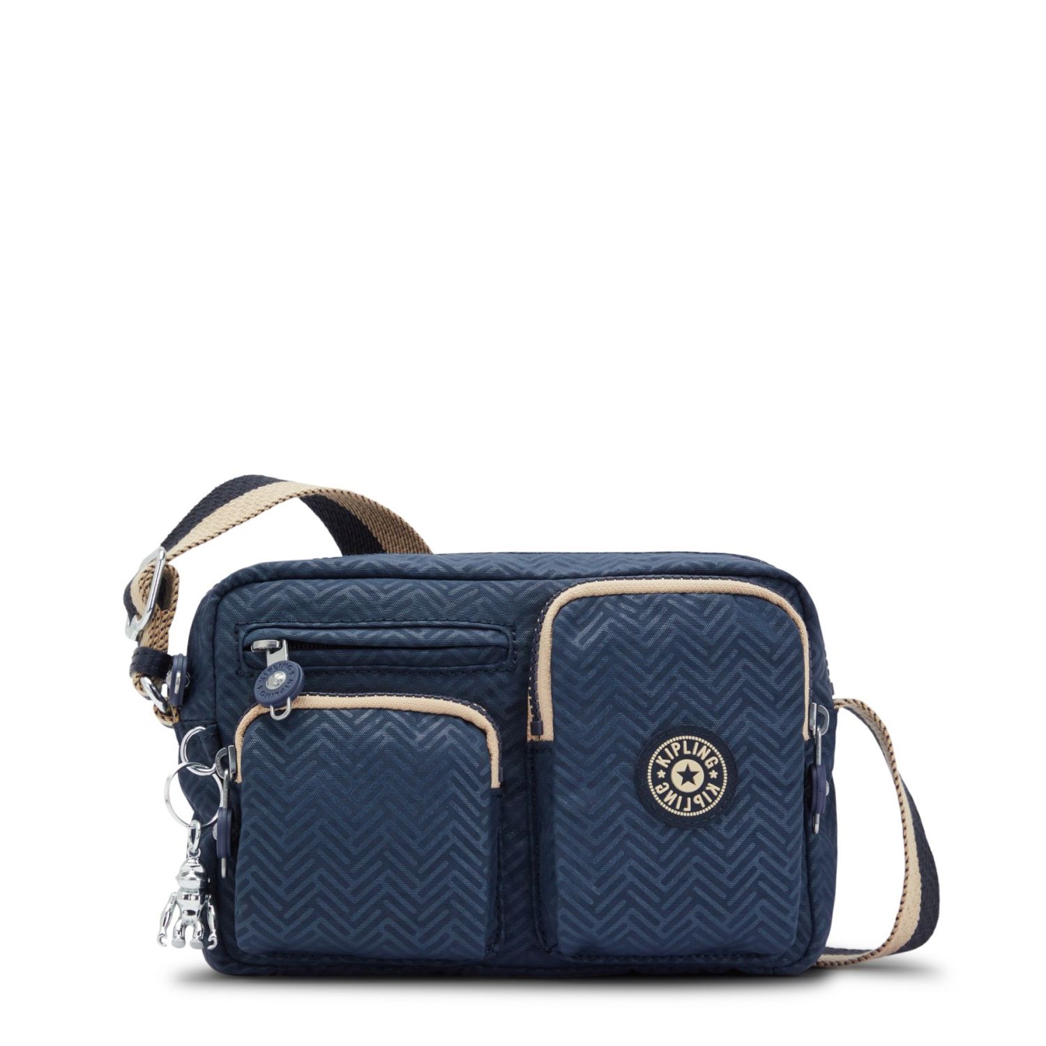 Kipling ALBENA Kleine Umhängetasche Endless Bleu Emboss