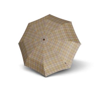 Knirps T.200 Medium Duomatic Automatischer Taschenschirm Check Beige