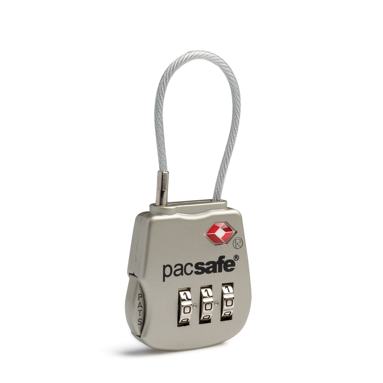 pacsafe Prosafe® 800 Travel Sentry® Approved Combination Cable Padlock Silver