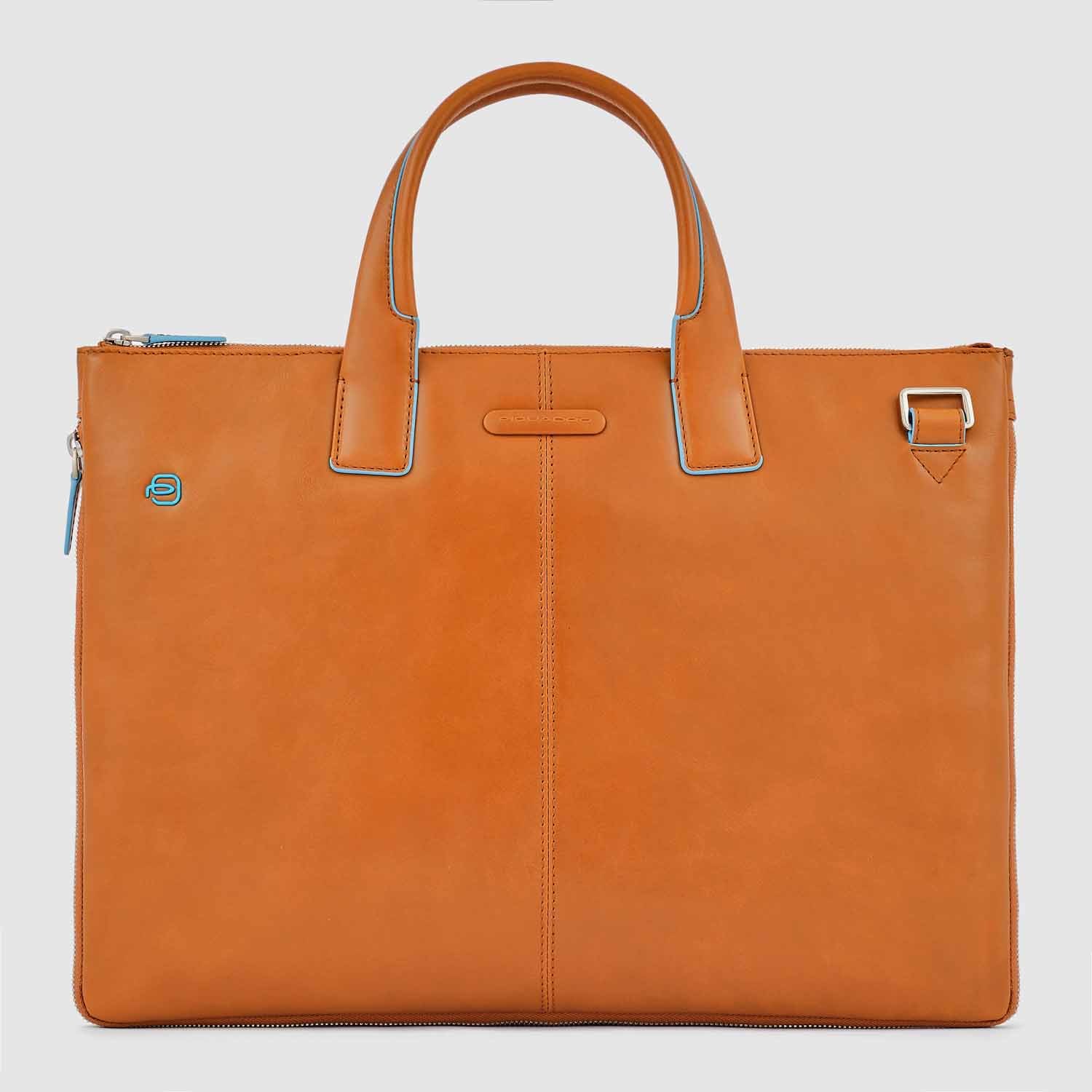 Piquadro Blue Square Schmale, erweiterbare Laptoptasche 15.6  mit Tabletfach sabbia sahara
