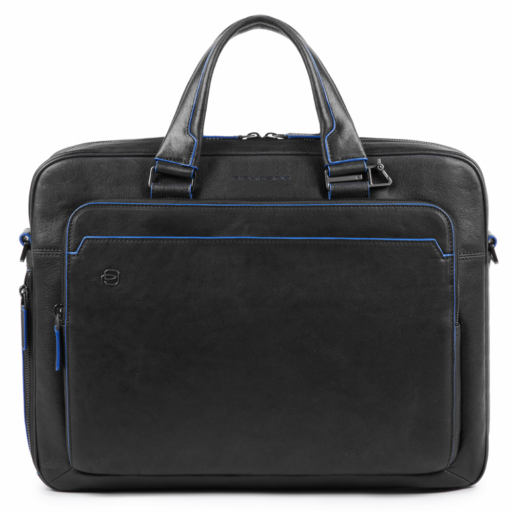 Piquadro Blue Square Special Kurzgrifflaptoptasche mit iPad 10,5 /9,7 -Fach schwarz