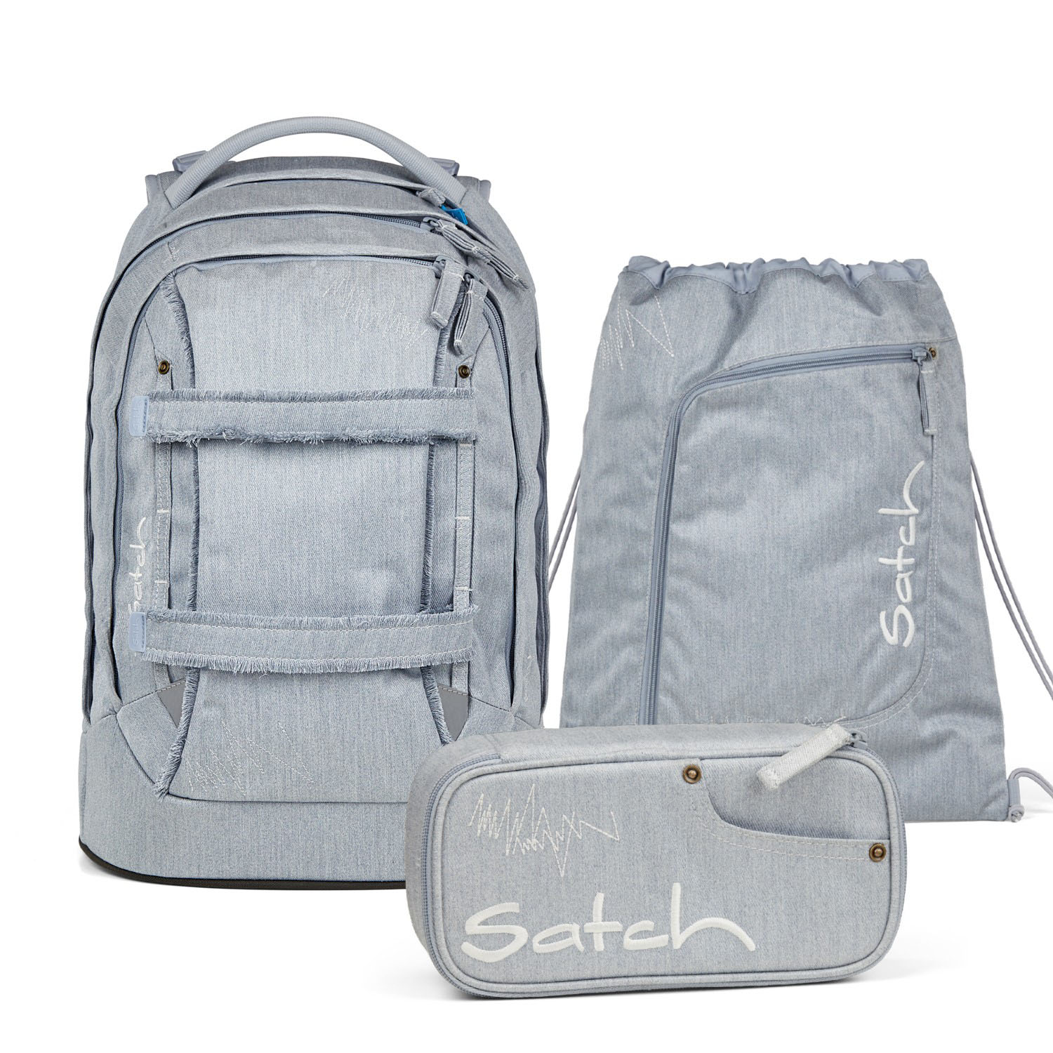 satch pack Denim Style Schulrucksack Set -2025 Washed Blue
