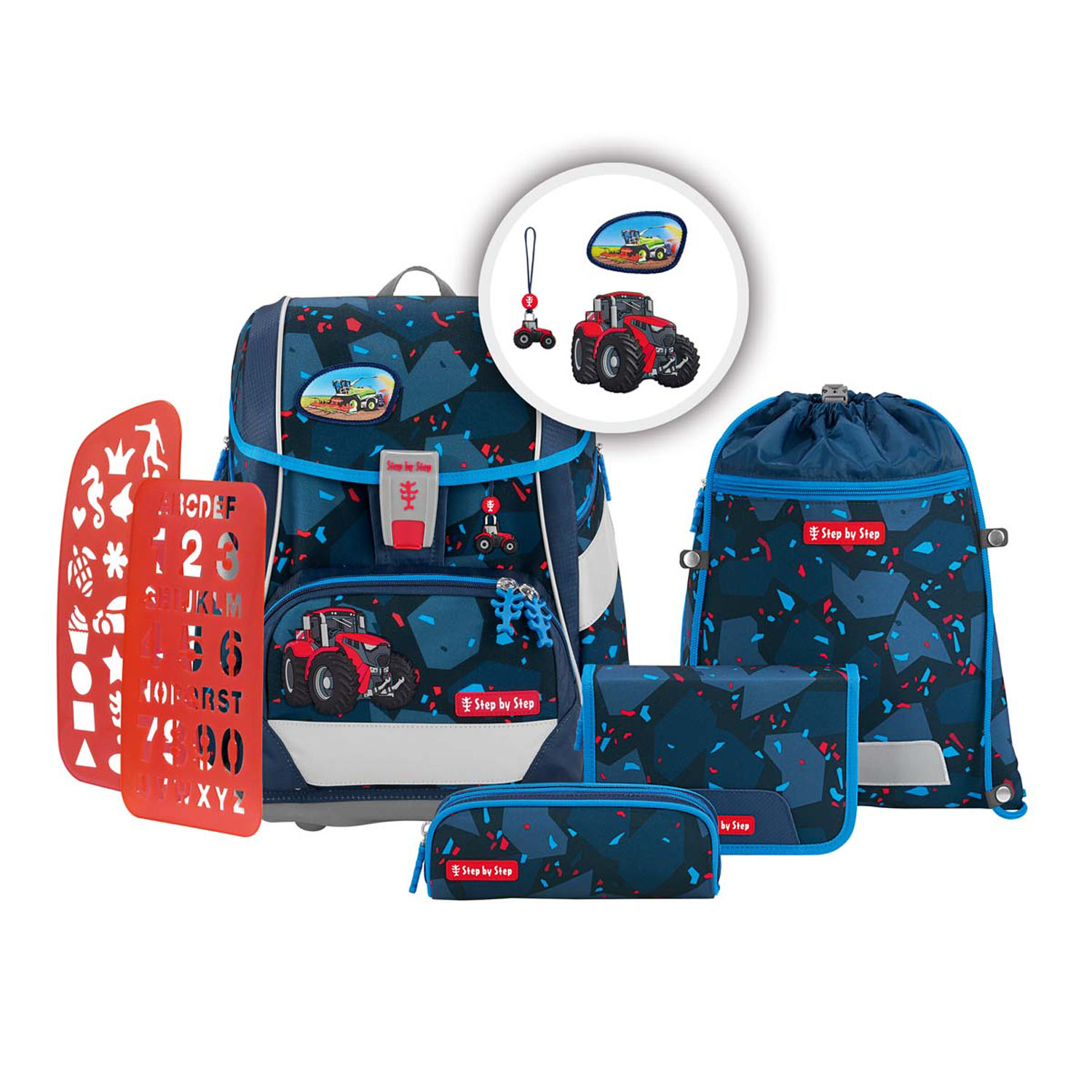 Step by Step 2IN1 PLUS Schulranzen-Set, 6-teilig Tractor Freddy