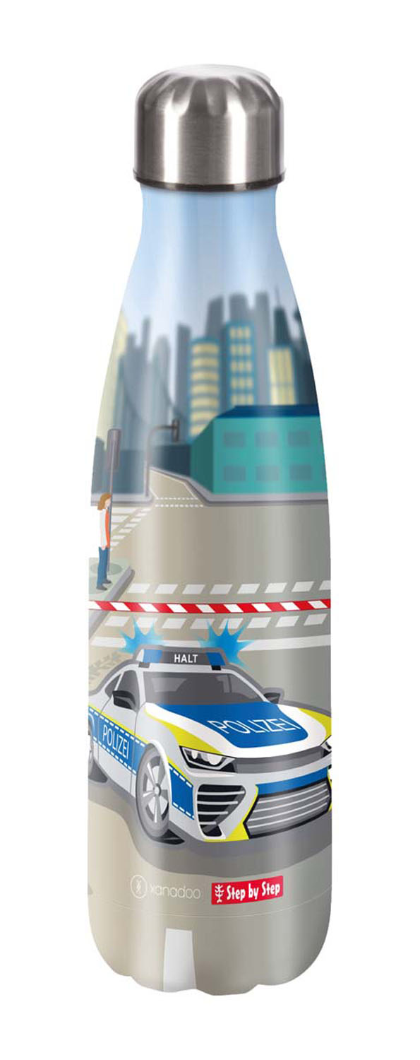 Step by Step Schulzubehör Isolierte Edelstahl-Trinkflasche Xanadoo 500ml Police Car Cody