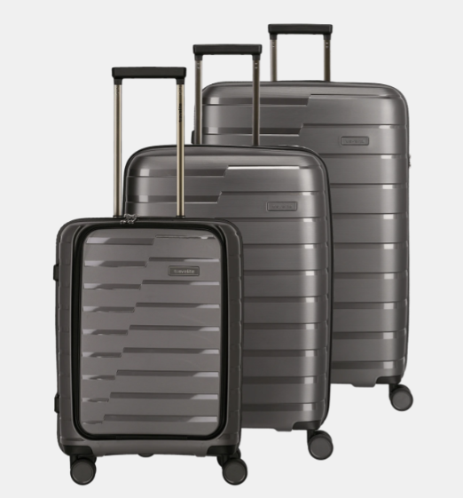 Travelite Air Base 4-Rad Trolley Set L / M-erw/ S mit Vortasche Anthrazit