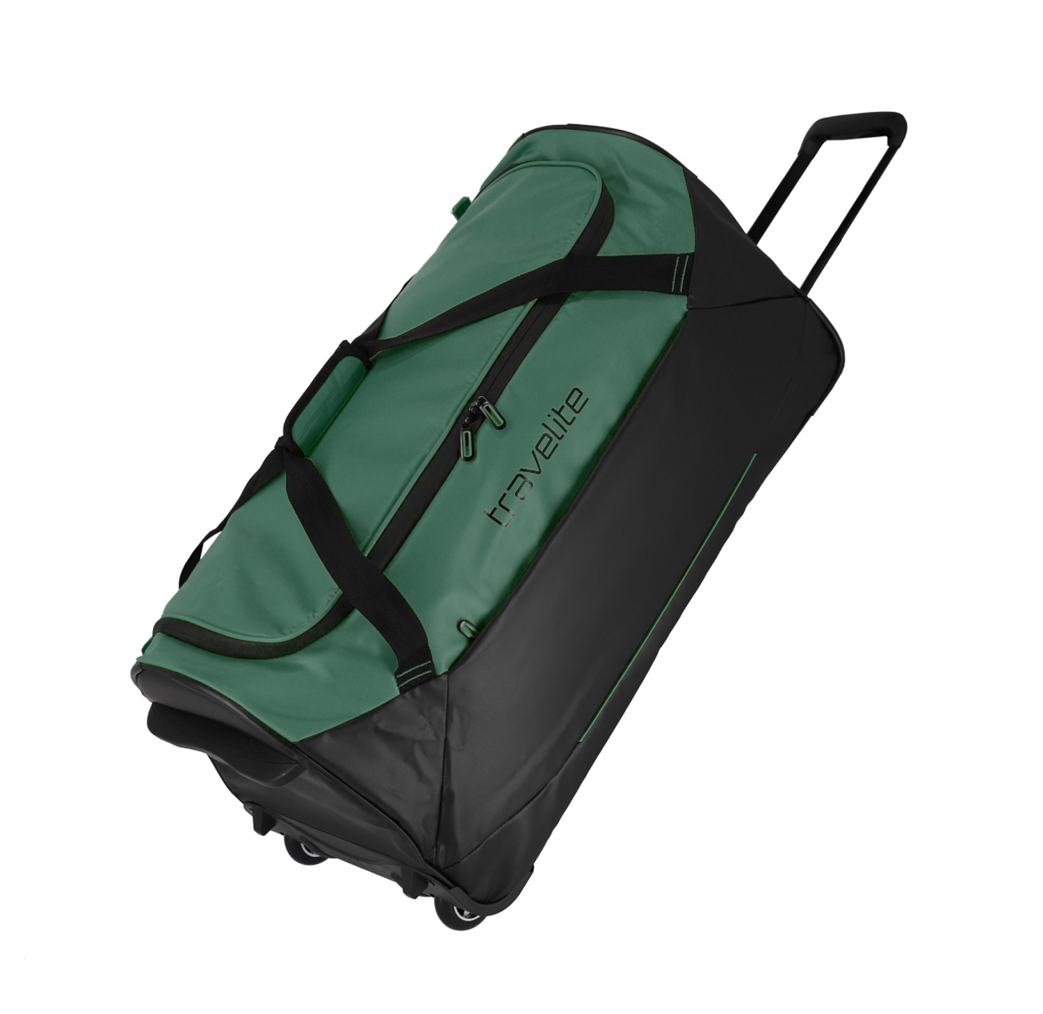 Travelite Basics Plane Rollenreisetasche 71cm Schwarz/Grün
