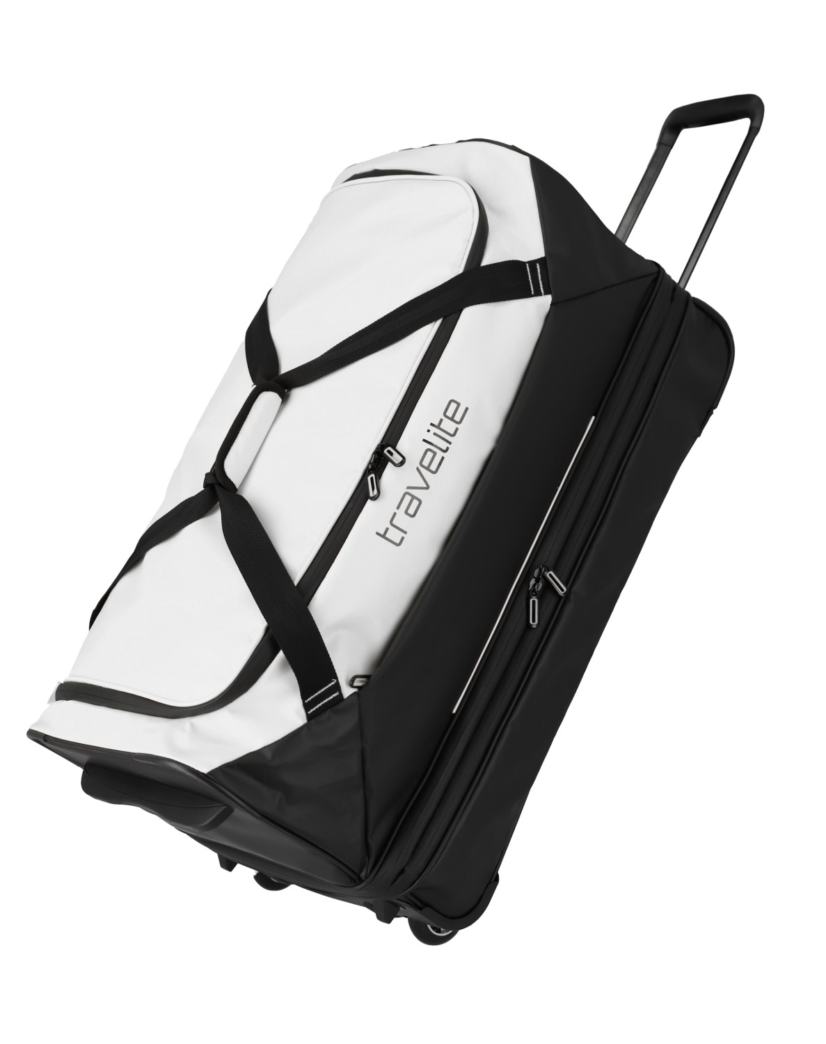 Travelite Basics Plane Rollenreisetasche erweiterbar Schwarz/Weiß