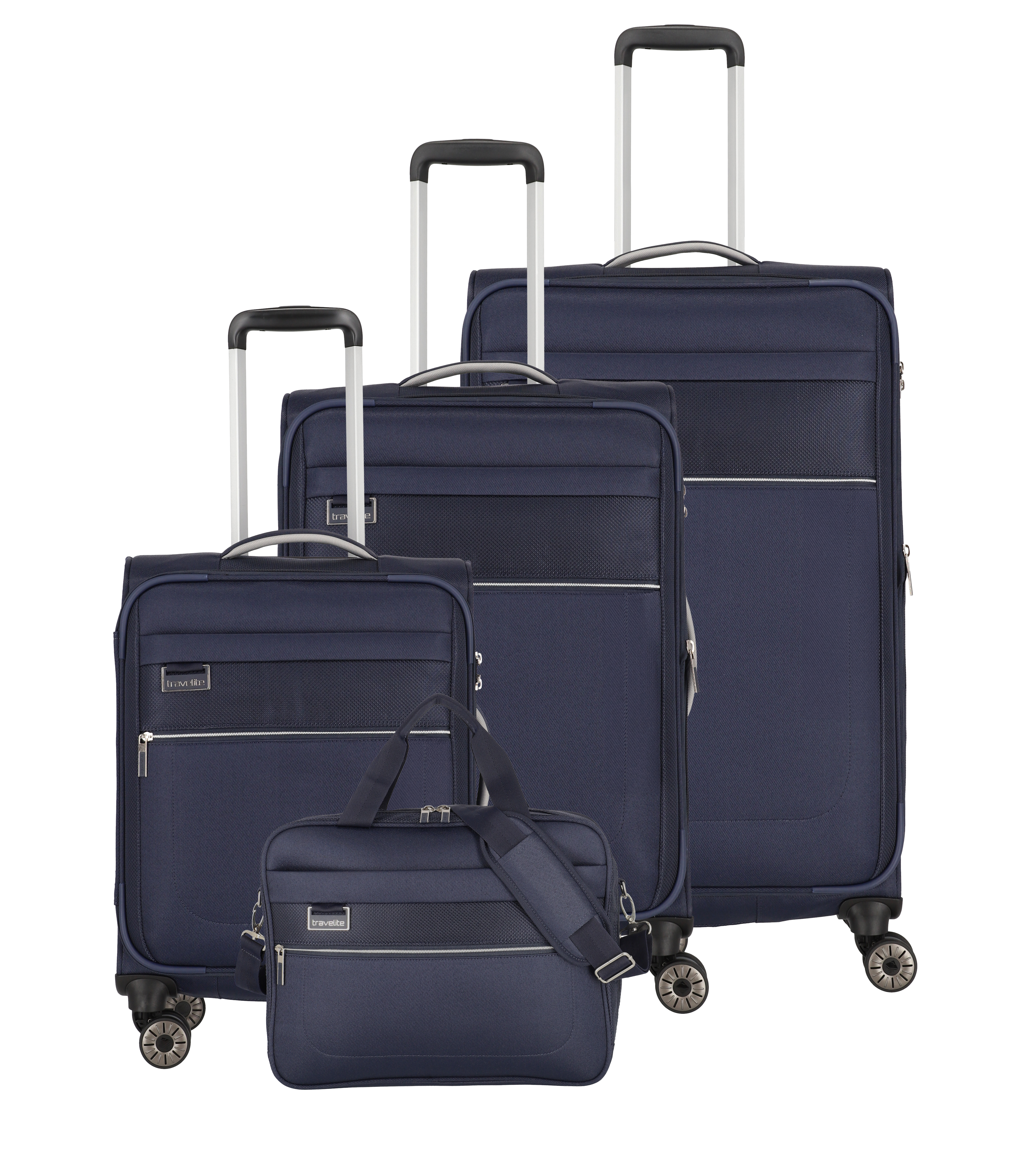Travelite MIIGO Set 4w L exp./M exp./S +Bordtasche Tiefseeblau