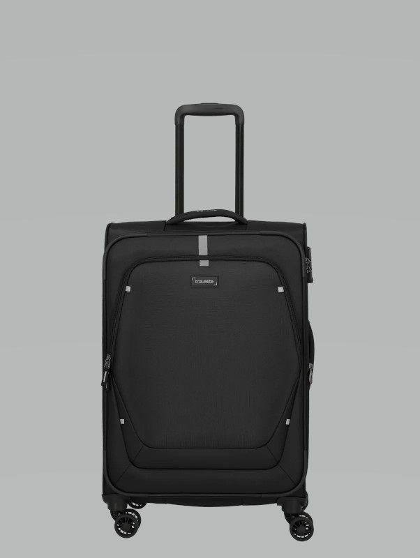 Travelite Umbria Trolley mit 4 Rollen M, erweiterbar Black