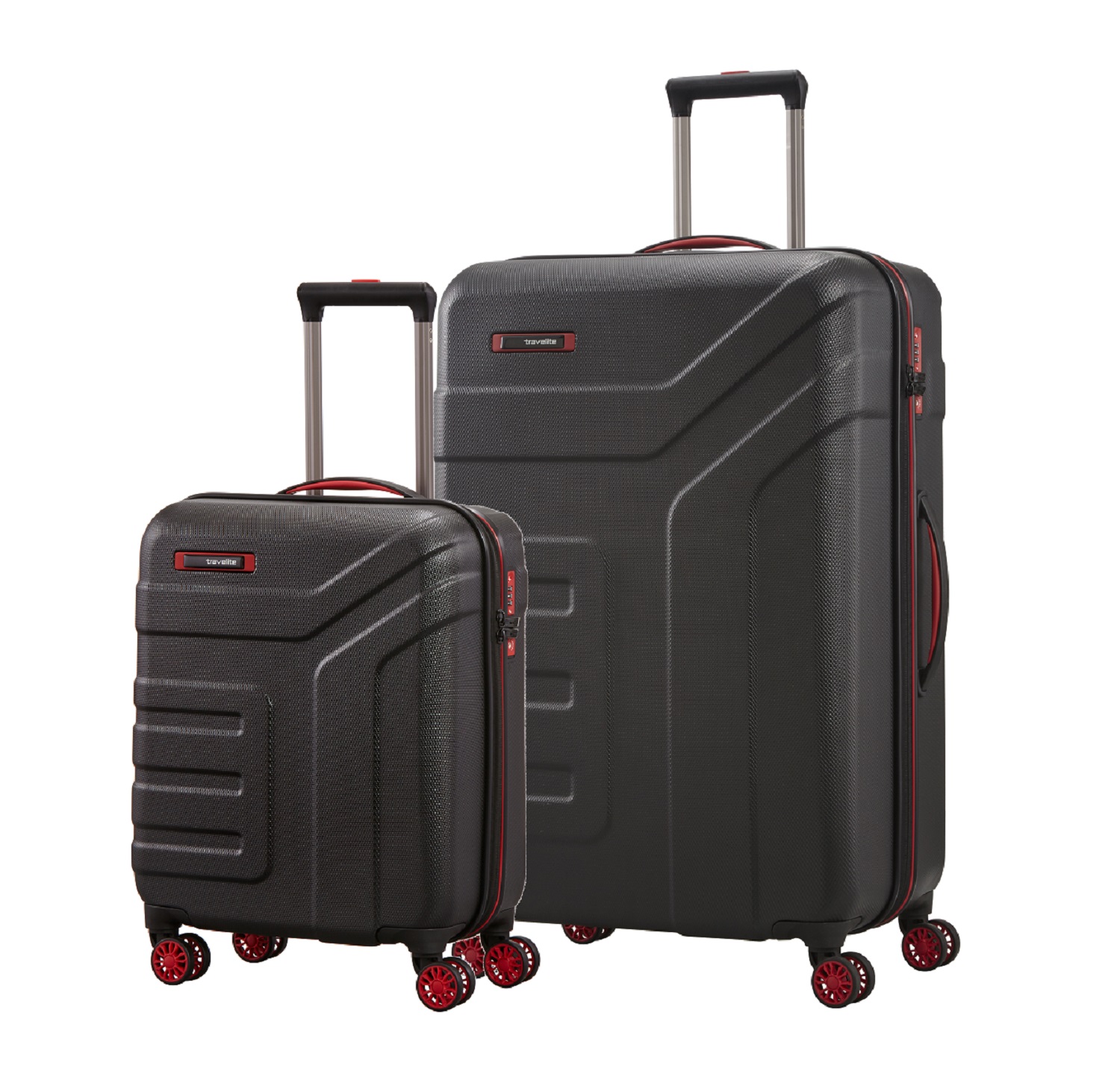 Travelite Vector 2-tlg. Koffer-Set, 4w L/S Schwarz/Rot | jetzt online ...