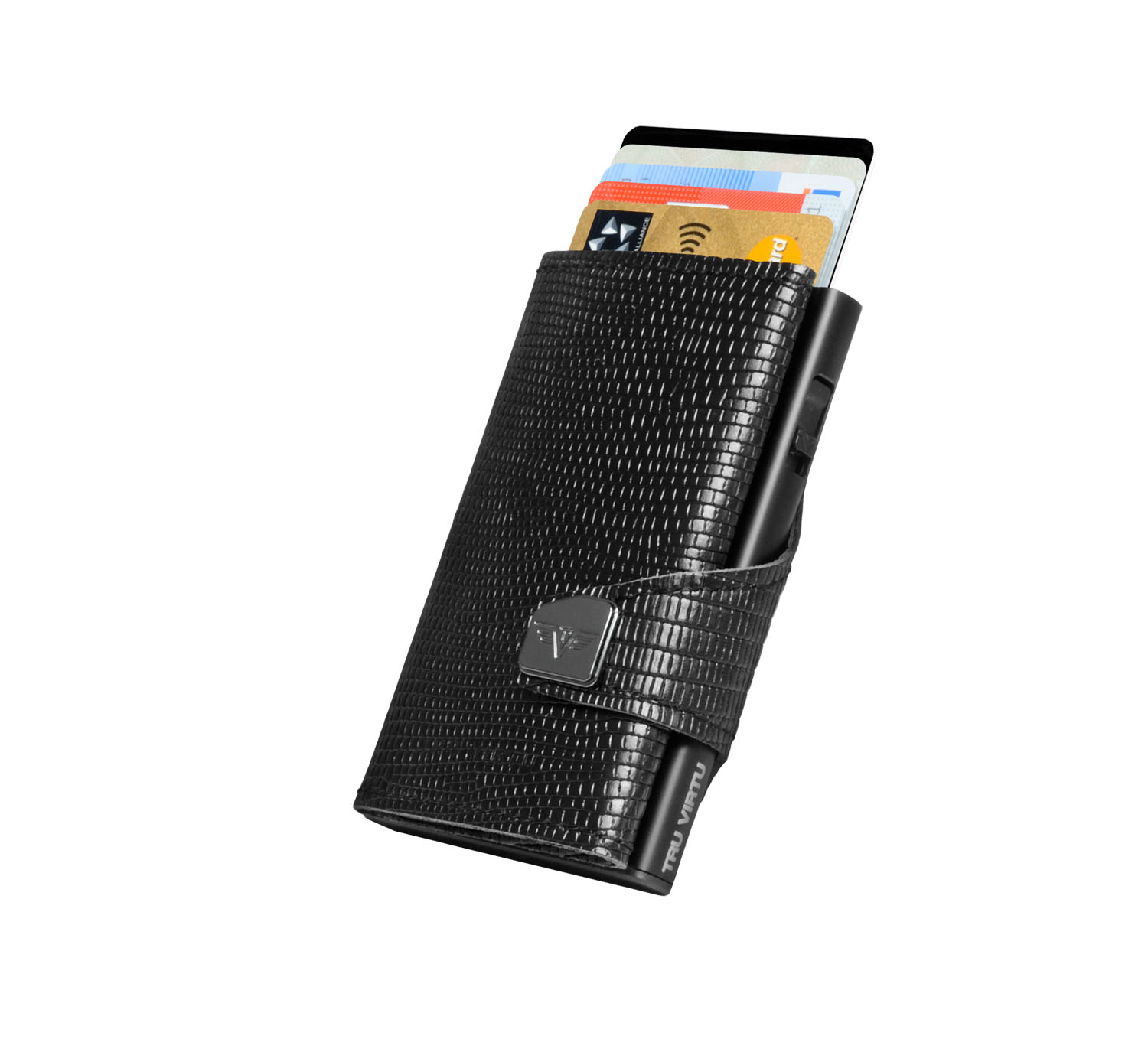 Tru Virtu Click & Slide Wallet Black Iguana